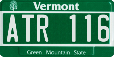 VT license plate ATR116