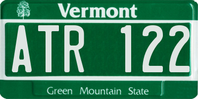 VT license plate ATR122