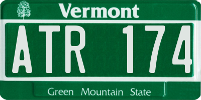 VT license plate ATR174