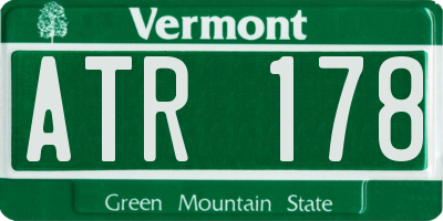 VT license plate ATR178