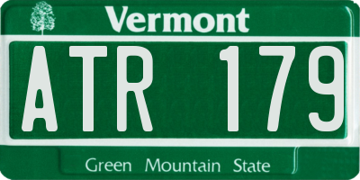 VT license plate ATR179