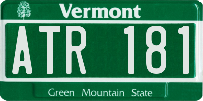 VT license plate ATR181