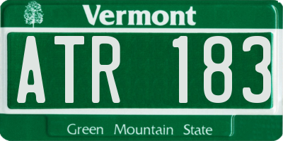 VT license plate ATR183