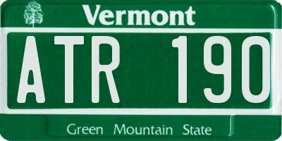 VT license plate ATR190