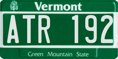 VT license plate ATR192