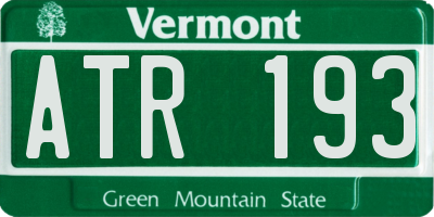 VT license plate ATR193