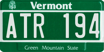 VT license plate ATR194