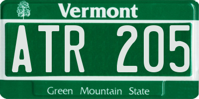 VT license plate ATR205