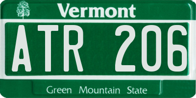 VT license plate ATR206