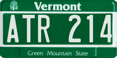 VT license plate ATR214