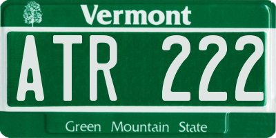 VT license plate ATR222