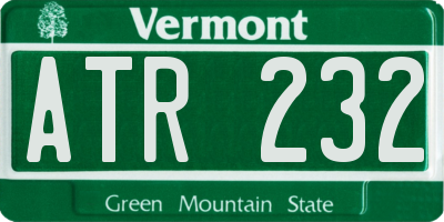 VT license plate ATR232