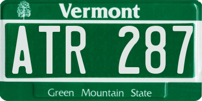 VT license plate ATR287