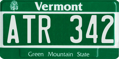 VT license plate ATR342