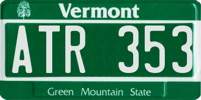 VT license plate ATR353