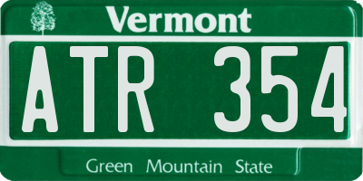 VT license plate ATR354