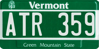 VT license plate ATR359