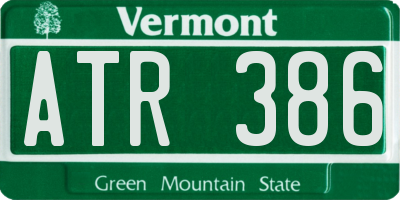 VT license plate ATR386