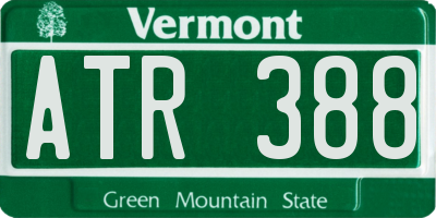 VT license plate ATR388