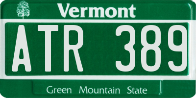 VT license plate ATR389