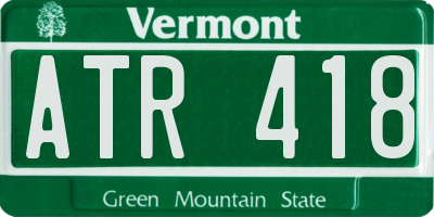 VT license plate ATR418