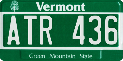 VT license plate ATR436