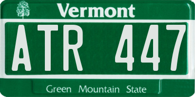 VT license plate ATR447