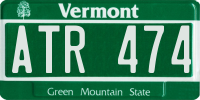 VT license plate ATR474