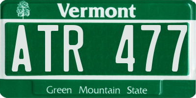 VT license plate ATR477