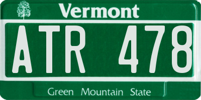 VT license plate ATR478