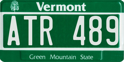 VT license plate ATR489