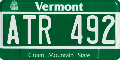 VT license plate ATR492