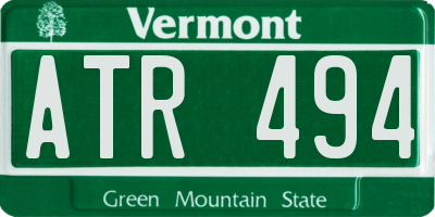 VT license plate ATR494