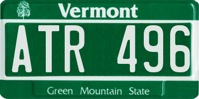VT license plate ATR496
