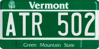VT license plate ATR502