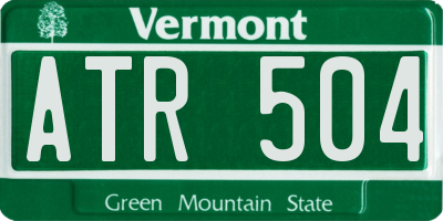 VT license plate ATR504