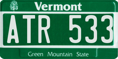 VT license plate ATR533