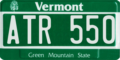 VT license plate ATR550