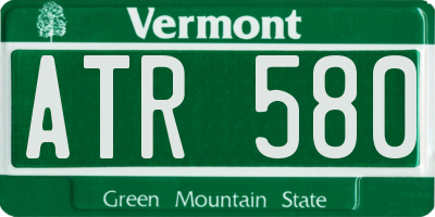 VT license plate ATR580