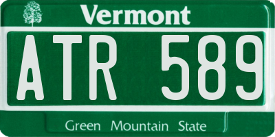VT license plate ATR589