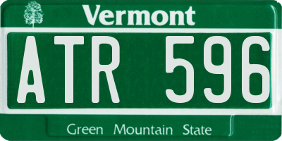 VT license plate ATR596