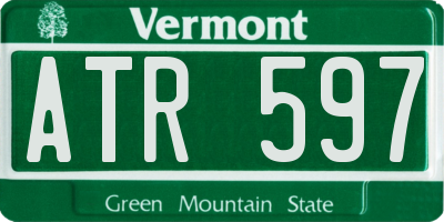VT license plate ATR597