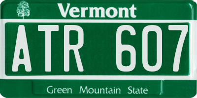 VT license plate ATR607