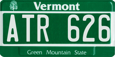 VT license plate ATR626