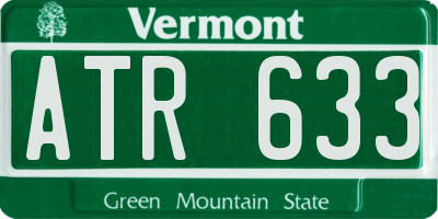 VT license plate ATR633