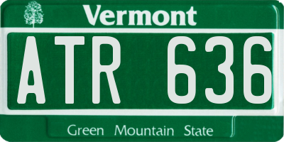 VT license plate ATR636