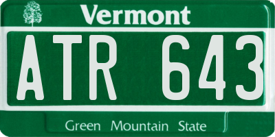 VT license plate ATR643