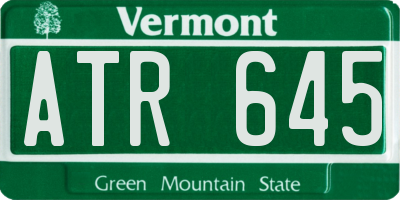VT license plate ATR645