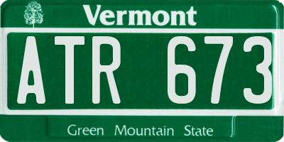 VT license plate ATR673