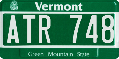 VT license plate ATR748